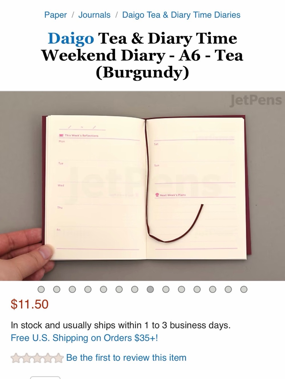 Weekend Tea & a Journal - Burgundy/Yellow - Picture 6 of 6